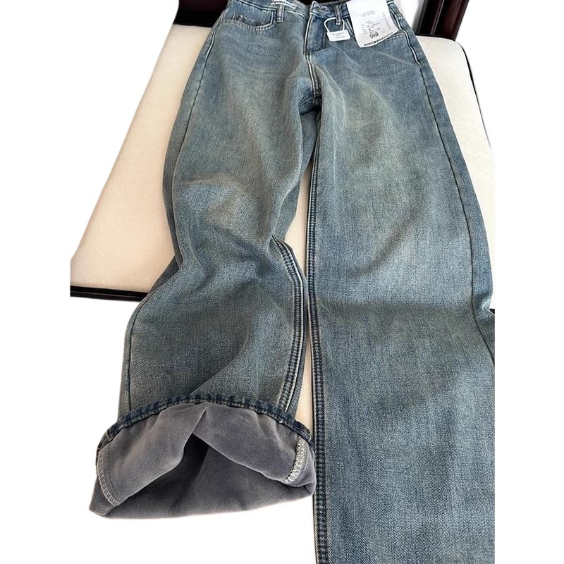 Traperice, široke nogavice, visok struk, denim pamuk, debela tkanina