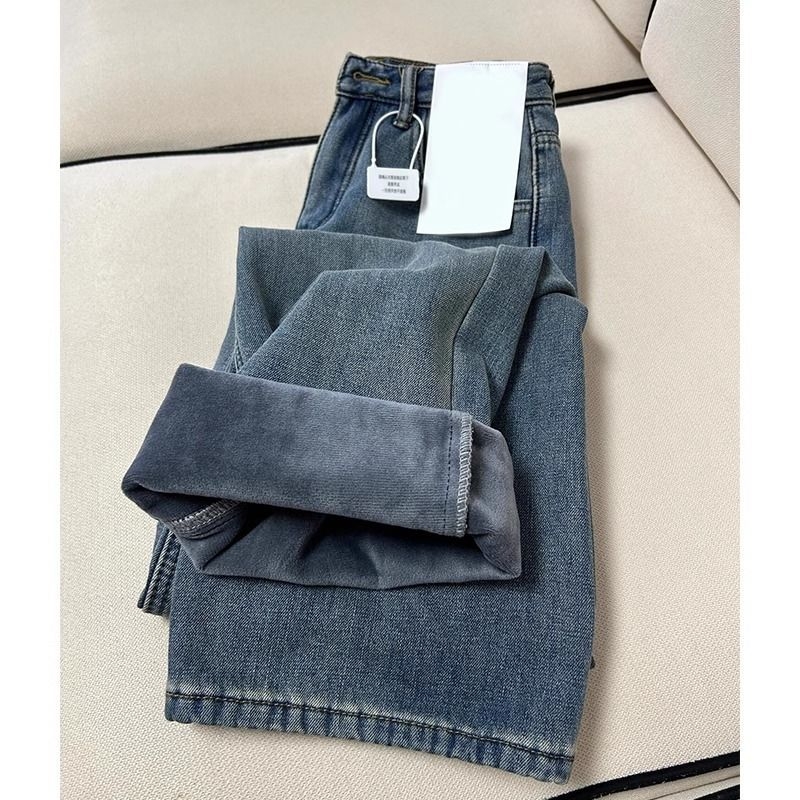 Traperice, široke nogavice, visok struk, denim pamuk, debela tkanina