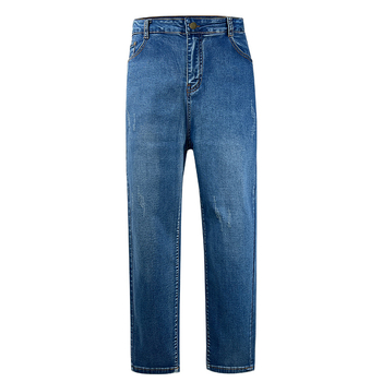 Džinsi šauri ar augstu jostu un elastīgumu – pilna garuma ikdienas džinsi, rietumnieka stils