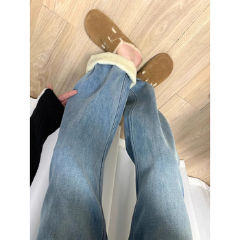 Traperice od denima, debeli zimski materijal, labav pojas, labav kroj, mikro-elastičnost