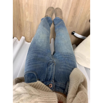 Traperice od denima, debeli zimski materijal, labav pojas, labav kroj, mikro-elastičnost