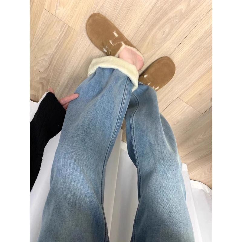 Traperice od denima, debeli zimski materijal, labav pojas, labav kroj, mikro-elastičnost