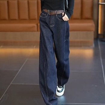 Traperice (denim, ravne krojenje, visok struk, normalna debljina, puna duljina)