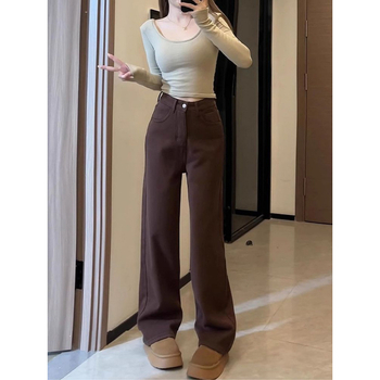 Džins hlače ravnog kroja, podstavljene flisom, debeli materijal, slobodan obim struka, 95% pamuk (Zima 2024)