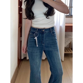 Naiste kõrge vöökohaga mikroflair Bootcut teksad, kauboi stiilis, peamine materjal 50–70%, mikroelastsus, talvekogu 2025