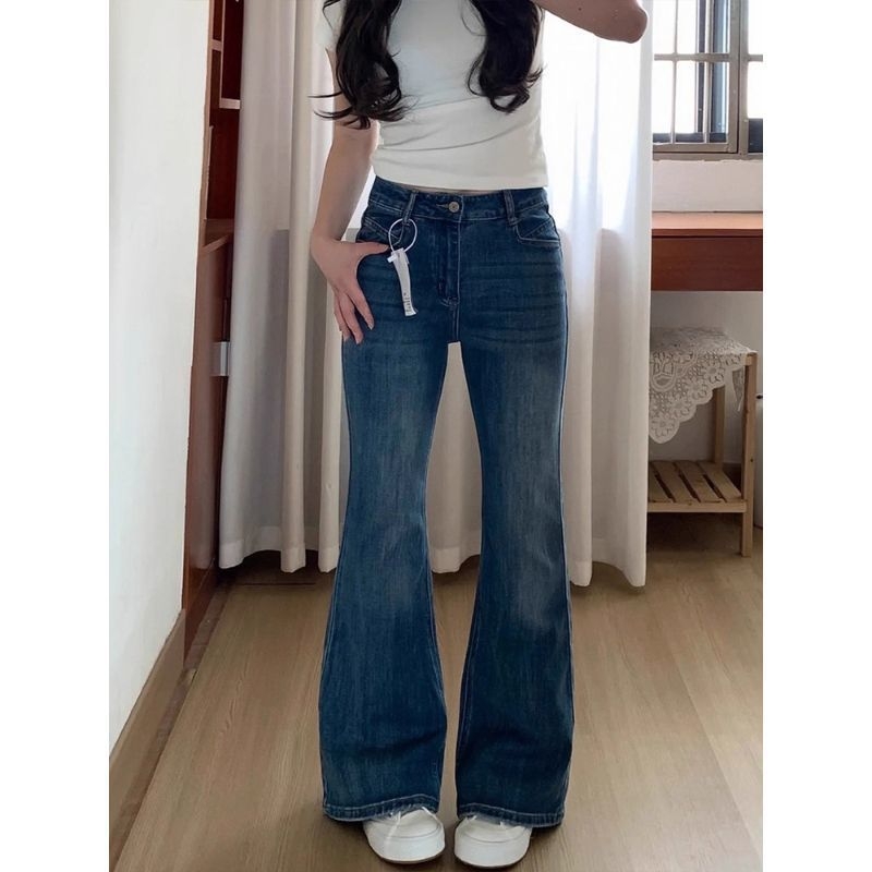 Naiste kõrge vöökohaga mikroflair Bootcut teksad, kauboi stiilis, peamine materjal 50–70%, mikroelastsus, talvekogu 2025