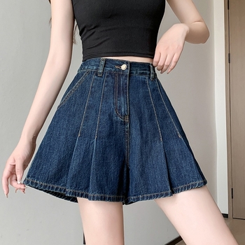 Traperice visokim strukom, dužina 3/4, trumpet kroj, pamučni denim