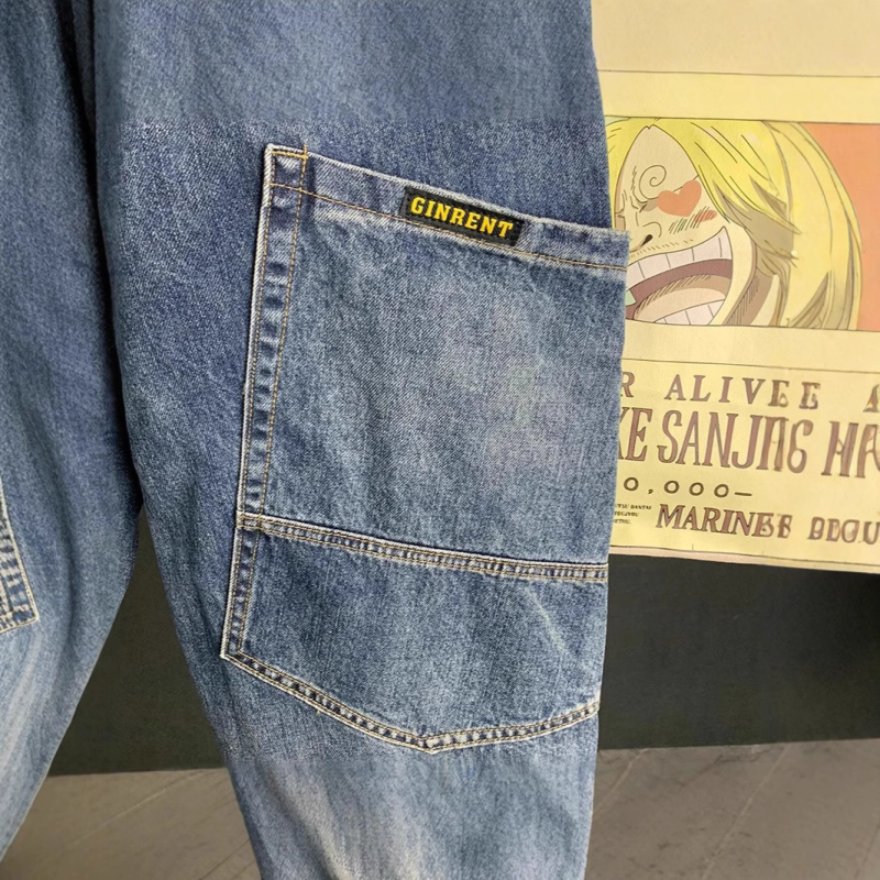 Muške traperice ravnog kroja, srednja struka, zatvaranje na gumbe, pamuk denim, izlizani izgled