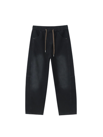 Дънки от деним с подплата от флис, висока талия, свободен силует, Зимен сезон 2025