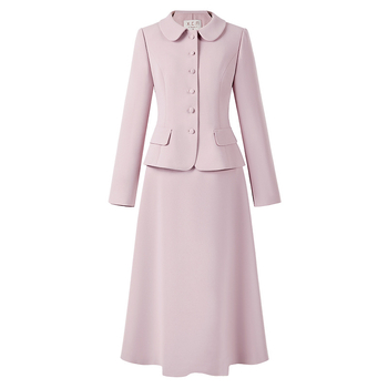 Profesionālā sieviešu kostīmu svārki, vidējā garuma, garas piedurknes, poliesters ar mazāk nekā 30% spandeksa, rudens 2024, biroja stils