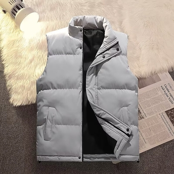 Vesta od Chenille-Spandex materijala, stojeći ovratnik, zatvarač, jednobojna