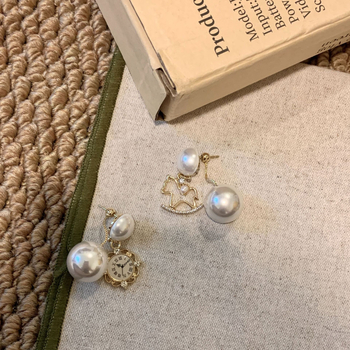 Cercei Qingzhi – aliaj, formă inimă și geometrică, placare electrolitică, tijă din titan