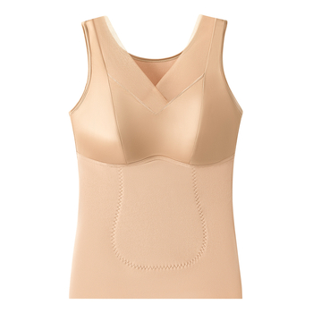 Женски термо потник с вградени чашки и подплата за бюст, двойна конструкция, полиестер 90–95%, тялооформящ и топъл, подходящ за носене като външен слой.