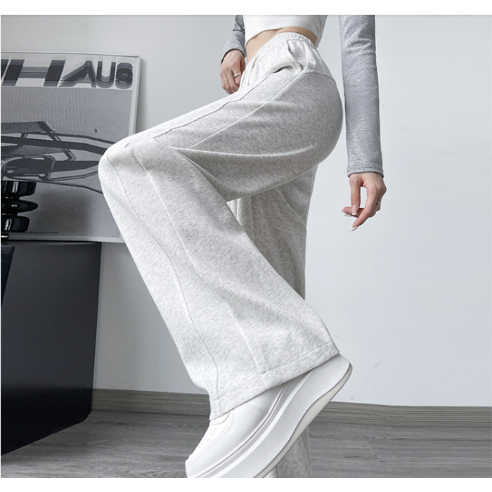 Ženske chenille hlače, visokim strukom, ravni kroj, mikroelastične, mješavina polyester-elastan, jesen 2024