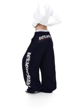 Pantalone za Jazz Dance: visokim strukom, opušten kroj, tri četvrtine dužine, široka trombita silueta, poliester s otiskom, casual stil