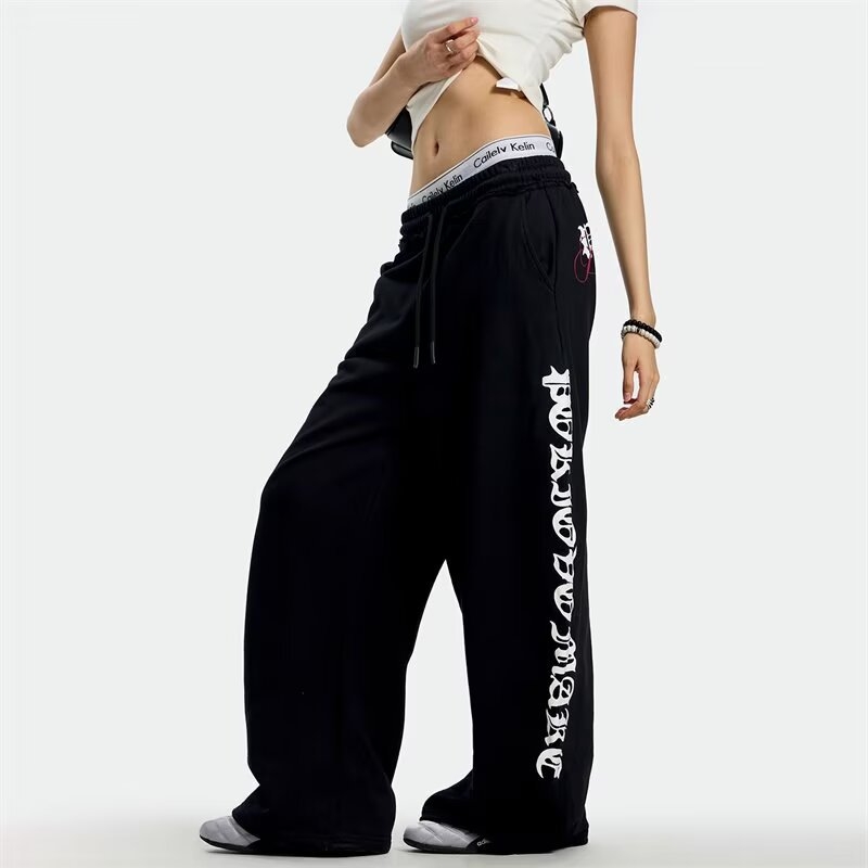 Pantalone za Jazz Dance: visokim strukom, opušten kroj, tri četvrtine dužine, široka trombita silueta, poliester s otiskom, casual stil