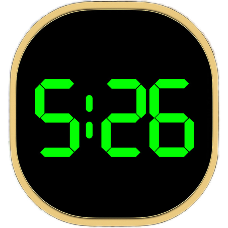 Ηλεκτρονικό ρολόι εσωτερικού αυτοκινήτου με φωτιζόμενη οθόνη, παγκόσμια ώρα και ημερομηνία (Ηλεκτρονικός μηχανισμός κίνησης; οβάλ καντράν; περίβλημα από κράμα; κεραμικός ιμάντας)