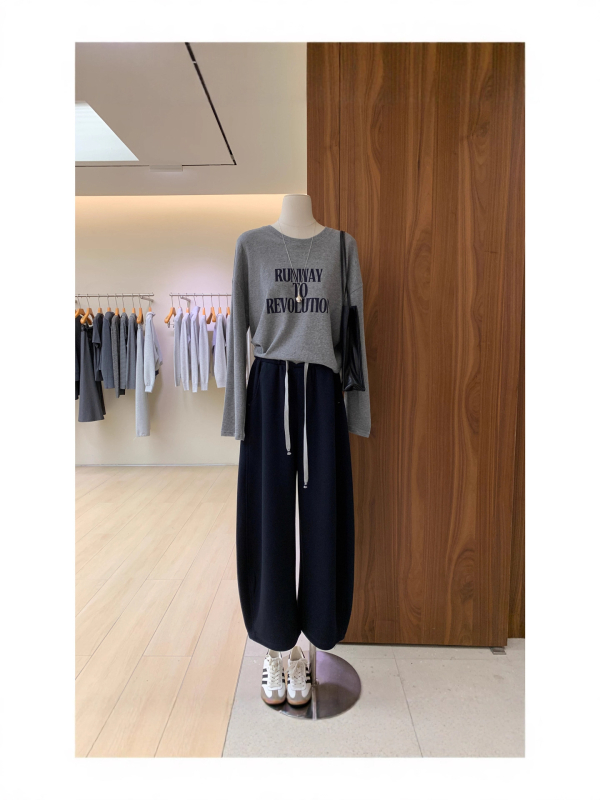 Γυναικείοι χειμωνιάτικοι jogger παντελόνες με ελαστική μέση, χαλαρή γραμμή, φαρδιά παντελόνια τύπου μπανάνα, υψηλή μέση