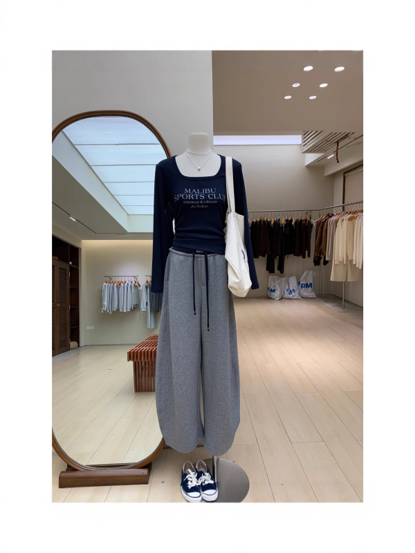 Γυναικείοι χειμωνιάτικοι jogger παντελόνες με ελαστική μέση, χαλαρή γραμμή, φαρδιά παντελόνια τύπου μπανάνα, υψηλή μέση