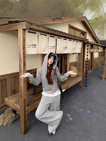 Sugarclawcat komplet hoodie i trenirke – slobodan kroj, minimalistički japansko-korejski stil za slobodno vrijeme, mješavina pamuka i poliestera 70–80% pamuka, srednji pojas, srednja debljina, mikroelastičnost, zima 2025