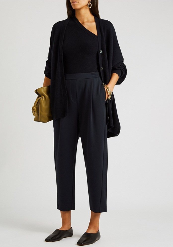 Γυναικείοι παντελόνες από twill, χαλαρή εφαρμογή, ίσια γραμμή, πολυεστερική επένδυση, φθινόπωρο 2021