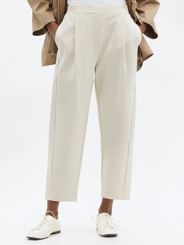 Γυναικείοι παντελόνες από twill, χαλαρή εφαρμογή, ίσια γραμμή, πολυεστερική επένδυση, φθινόπωρο 2021