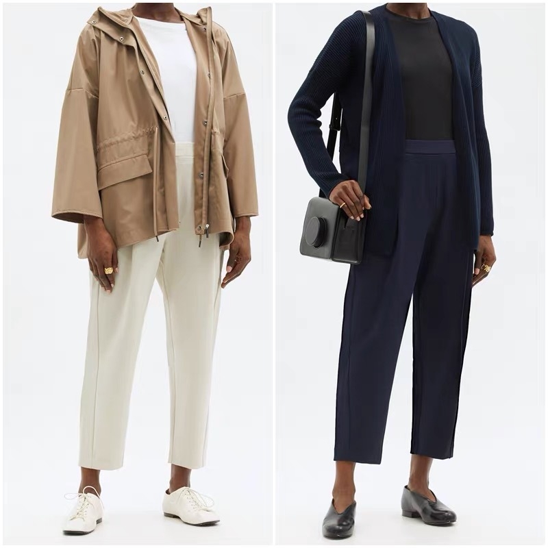 Γυναικείοι παντελόνες από twill, χαλαρή εφαρμογή, ίσια γραμμή, πολυεστερική επένδυση, φθινόπωρο 2021