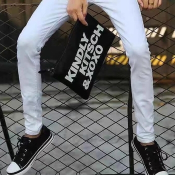 Дънки с права кройка, средна талия, цип отпред, микроеластичен плат, 100% полиестер