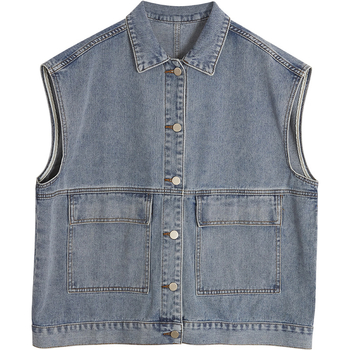 Ženski džins vest, slobodnog kroja bez rukava, korejski BF ležerni stil, pamuk–denim mješavina, proljeće–jesen