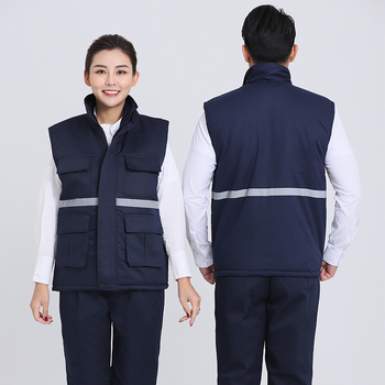 Poliestera-kokvilnas darba veste, 0,9 kg, augšējais apģērbs rūpnīcai