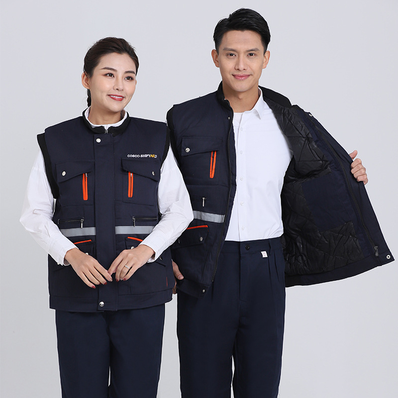 Poliestera-kokvilnas darba veste, 0,9 kg, augšējais apģērbs rūpnīcai