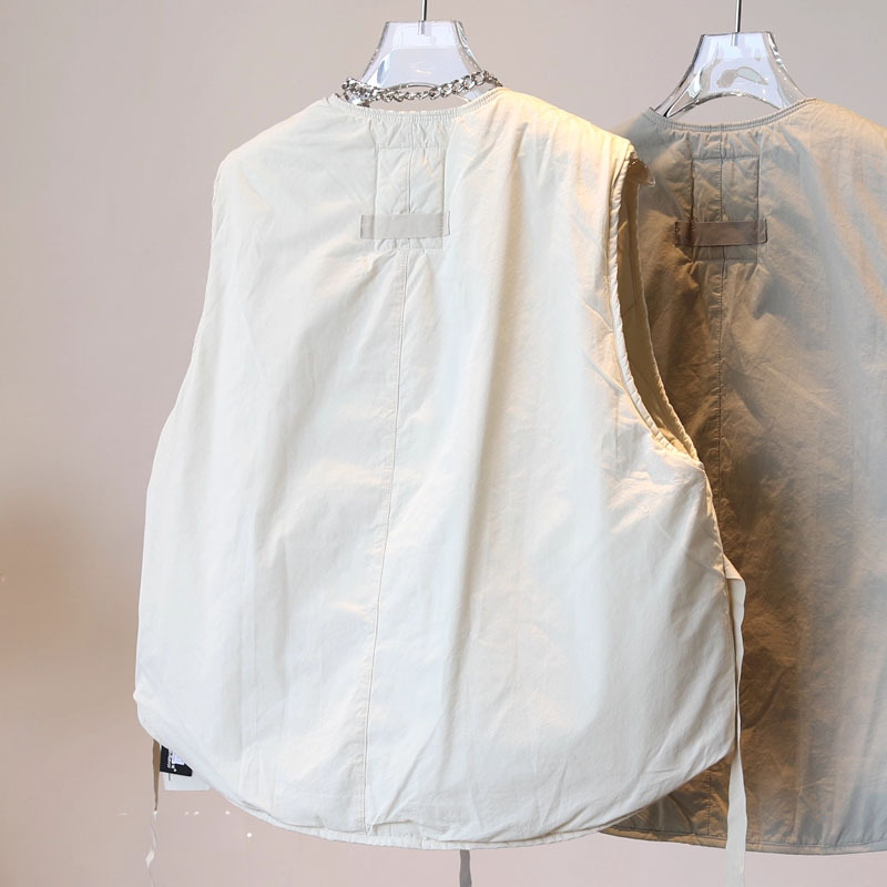 Jesensko-zimski bezruk kardigan-vest s konopnom teksturom, opušten casual stil, korejski stil, prošivena punila od down cotton, jednobojna