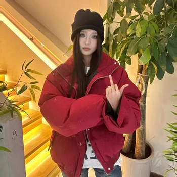 Denim jakna od pamuka, dugi rukavi, polo ovratnik, srednja debljina, A-linijska silueta