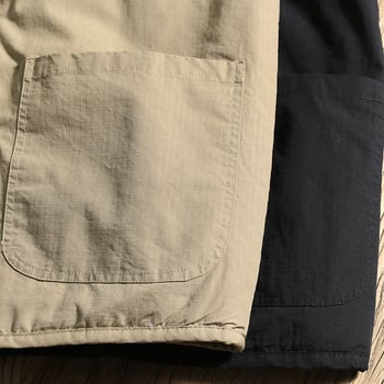 Japanski retro kaput bez ovratnika s pamučnom punom, za muškarce, slobodan kroj, pamučna tkanina, poliester podstava