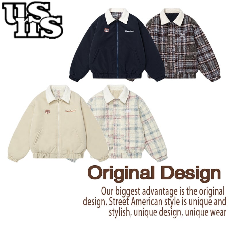 Bavlnené oblečenie, voľný strih, stojací golier, zips vpredu, výplň z materiálu Down-Cotton, dvojstranne nositeľné látky, podšívka 100% polyester