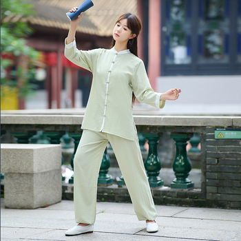 Tai Chi u kineskom stilu dvodijelni set za vježbanje, pamuk-linena mješavina s poliesterom do 30%, završna obrada visokim manganom, izlazi u jesen 2025., pogodno za scenske nastupe