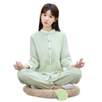 Tai Chi u kineskom stilu dvodijelni set za vježbanje, pamuk-linena mješavina s poliesterom do 30%, završna obrada visokim manganom, izlazi u jesen 2025., pogodno za scenske nastupe