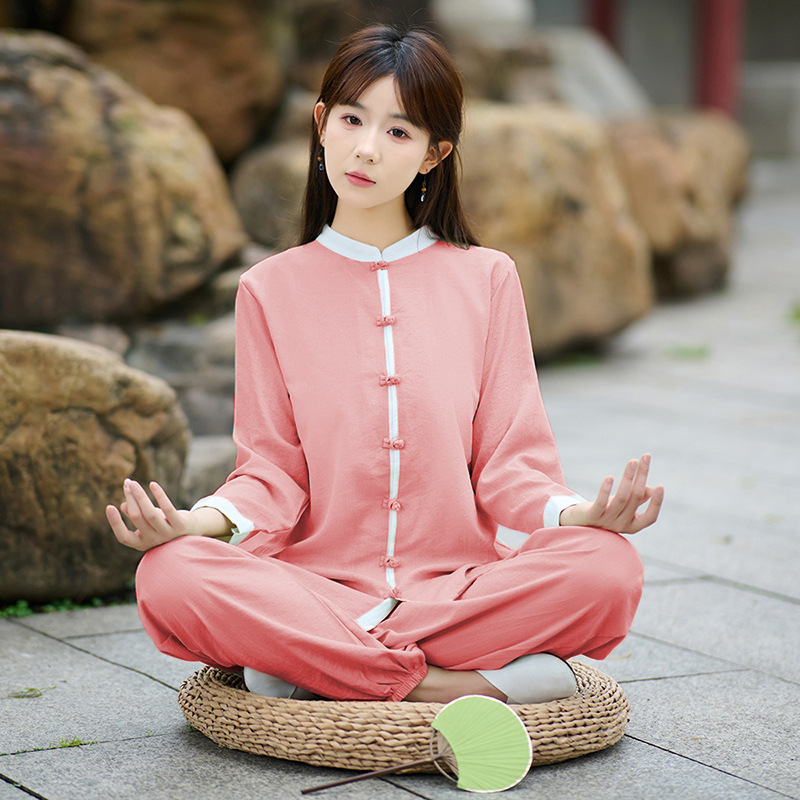 Tai Chi u kineskom stilu dvodijelni set za vježbanje, pamuk-linena mješavina s poliesterom do 30%, završna obrada visokim manganom, izlazi u jesen 2025., pogodno za scenske nastupe