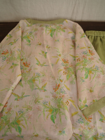 Ramie mintás Zen tea ruha oldalsó nyitással, Új kínai stílus, 95% ramie