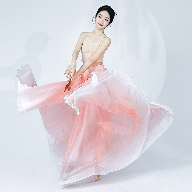 Kindness Hall Kínai Tánc Jelmez – Ru szoknya átlátszó voile felsővel, Nyár 2024, Fő anyag: Other, Összetétel: 95%+