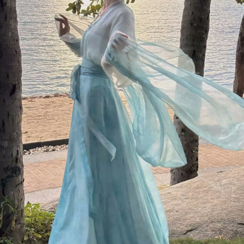 Hanfu ženski Tang stil, proljeće-ljeto, jednodelna suknja do struka, pamuk-poliester mješavina (90-95% pamuka)