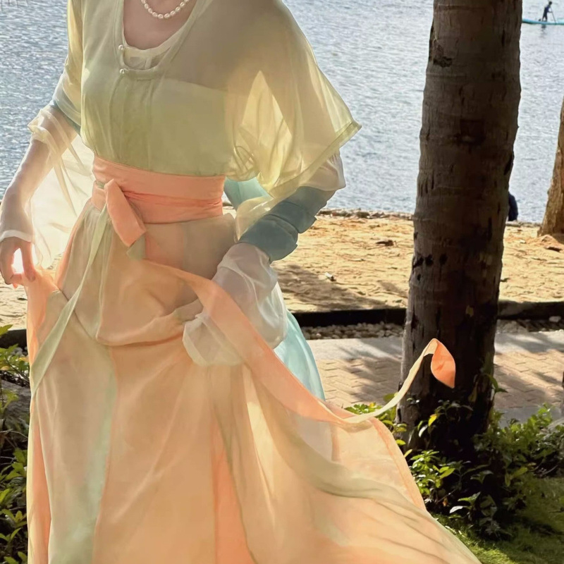 Hanfu ženski Tang stil, proljeće-ljeto, jednodelna suknja do struka, pamuk-poliester mješavina (90-95% pamuka)