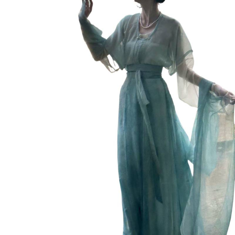 Hanfu ženski Tang stil, proljeće-ljeto, jednodelna suknja do struka, pamuk-poliester mješavina (90-95% pamuka)