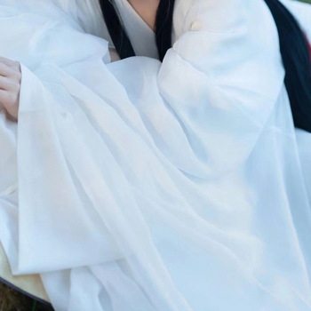 Ženska Hanfu haljina, nadahnuta razdobljem Wei Jin, svakodnevna drevna haljina s eteričnim stilom, tkanina s tiskom od pamuka i poliestera, ljetni model