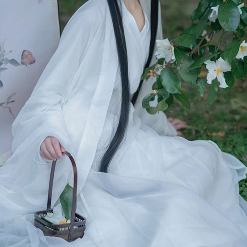 Ženska Hanfu haljina, nadahnuta razdobljem Wei Jin, svakodnevna drevna haljina s eteričnim stilom, tkanina s tiskom od pamuka i poliestera, ljetni model