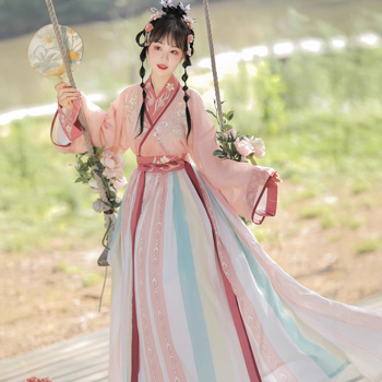 Női Hanfu ruha, Jin-made, egy darabos derékhossz, hímzett poliészter anyag, 2023 ősz kiadás