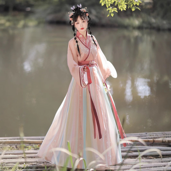 Női Hanfu ruha, Jin-made, egy darabos derékhossz, hímzett poliészter anyag, 2023 ősz kiadás