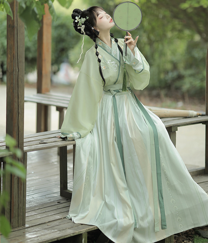 Női Hanfu ruha, Jin-made, egy darabos derékhossz, hímzett poliészter anyag, 2023 ősz kiadás