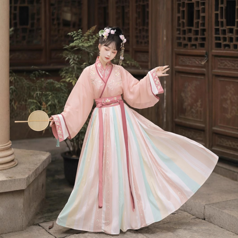 Női Hanfu ruha, Jin-made, egy darabos derékhossz, hímzett poliészter anyag, 2023 ősz kiadás