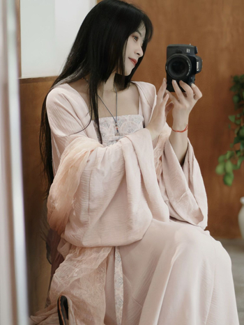 Hanfu vállszíjas hosszú szoknya és kendő készlet, minimalista kínai stílus, poliészter 95%+, gallér nélkül, tavasz 2025